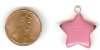 1 20x5mm Dark Pink Fiber Optic Star Pendant